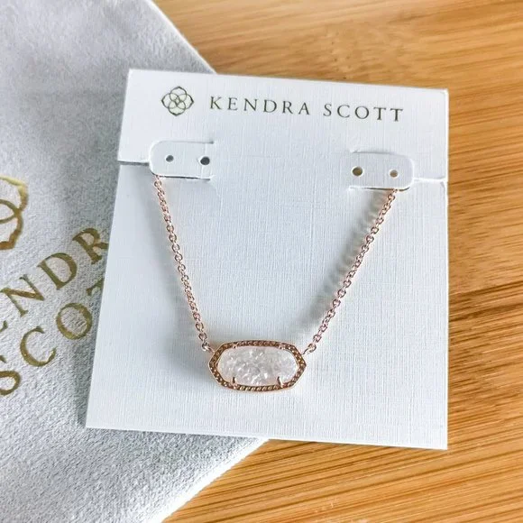 Iridescent Drusy Elisa Necklace in Rose Gold - Picture 1 of 3